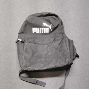 Puma Backpack Black Logo Athletic Gym School Travel Bag Unisex Durable